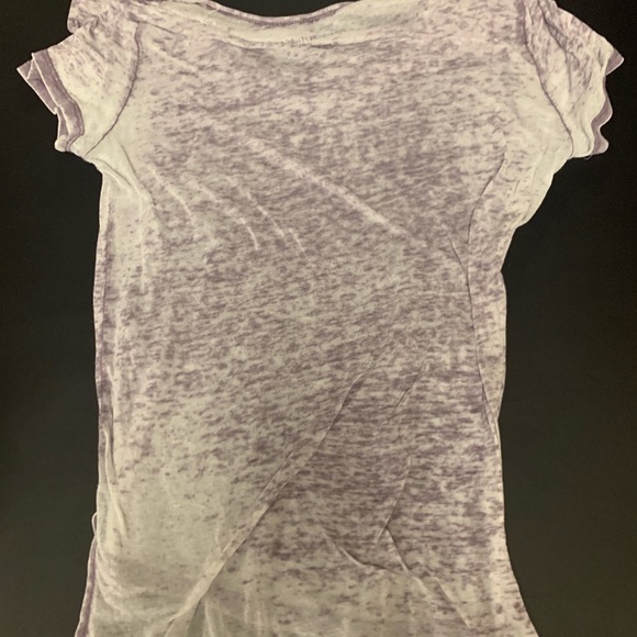 NAMAST’ AY IN BED purple and white distressed tee - Picture 3 of 3